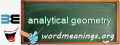 WordMeaning blackboard for analytical geometry